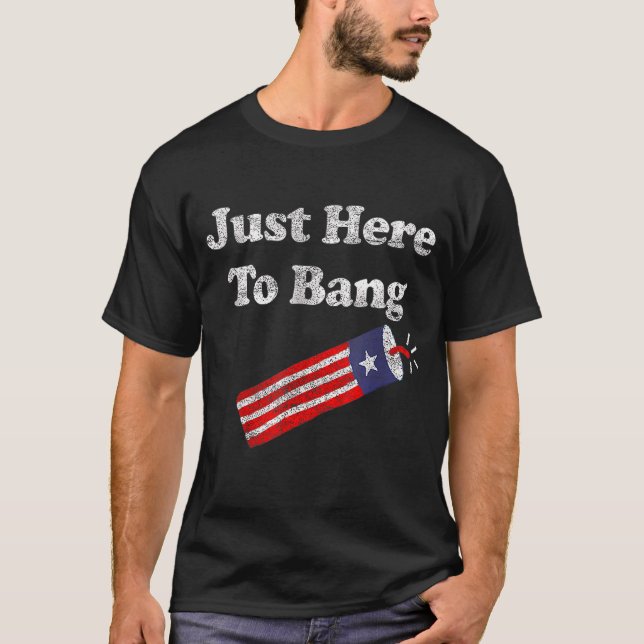 Camiseta Só Aqui Para Bang 4 De Julho, Bandeira Americana 5 (Frente)