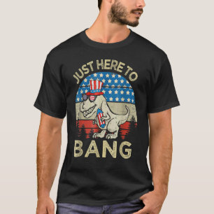 Camiseta Só Aqui Para Bang 4 De Julho, Retro Rex Dinossaur