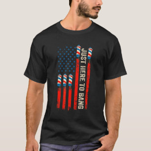 Camiseta Só Aqui Para Bang American Flag Fireworks 4º De