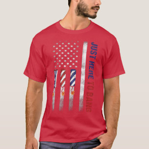 Camiseta Só Aqui Para Bang American Flag Fireworks Engraçad