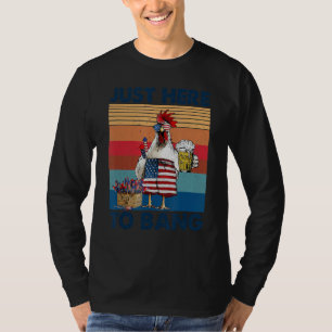 Camiseta Só Aqui Para Bang Usa Bandeira Galinha 4 De Ju