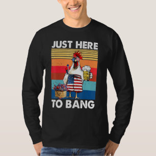 Camiseta Só Aqui Para Bang Usa Flag Chicken Firework 4