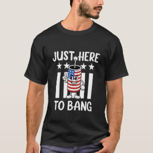 Camiseta Só Aqui para Estourar Fogos de Artifício Divertido
