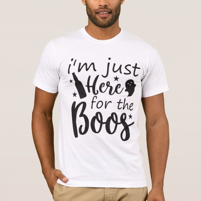 Camiseta Só aqui para o Boos Halloween (Frente)