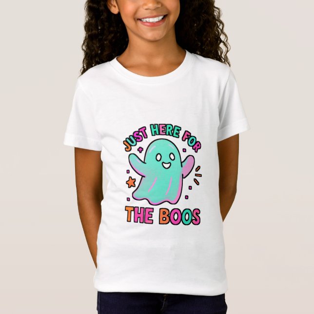 Camiseta Só aqui para o Boos Jogando Ghost Halloween (Frente)