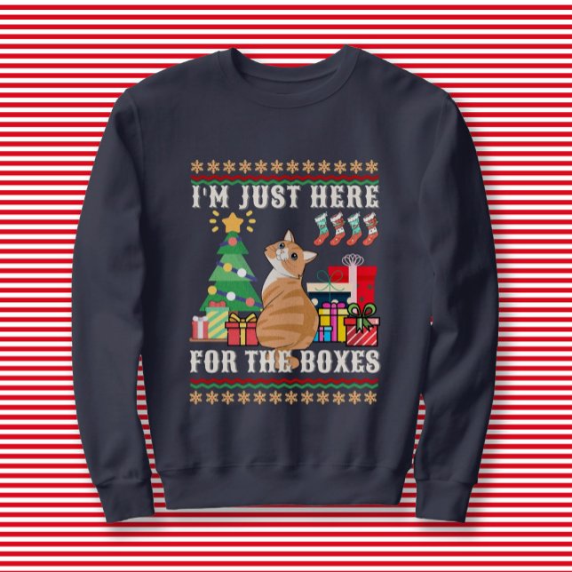 Camiseta Só Aqui Para O Gato De Natal Das Caixas (Criador carregado)