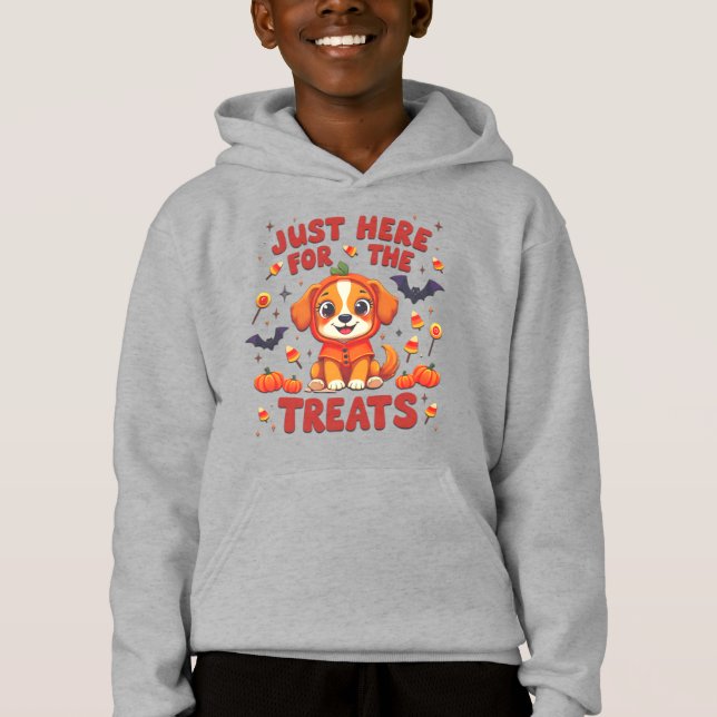 Camiseta Só Aqui Para Os Tratamentos De Halloween (Frente)