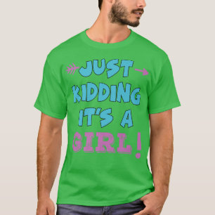 Camiseta Só brincando É uma garota rosa, sexo engraçado Rev