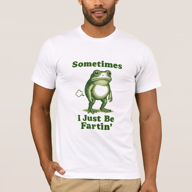 Camiseta Só Estar Peidando – Sapo Engraçado Vintage (Frente)