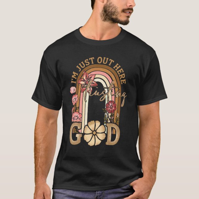 Camiseta Só estou aqui confiando em Deus, um Jesus cristão  (Frente)