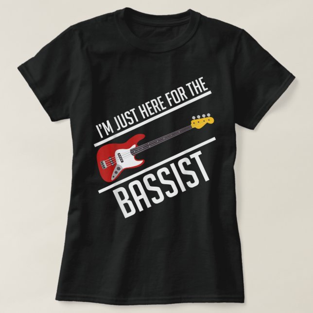 Camiseta Só estou aqui para a banda de violão do baixista (Frente do Design)