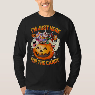 Camiseta Só estou aqui para a fantasia de chocolate de hall