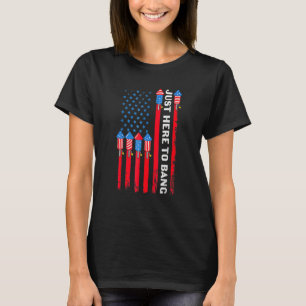 Camiseta Só estou aqui para Bang 4 de julho, fogos de artif