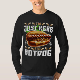 Camiseta só estou aqui para cachorro quente