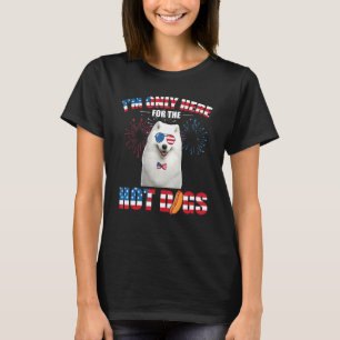 Camiseta Só Estou Aqui Para Cachorros Quentes, Samoyed Jul