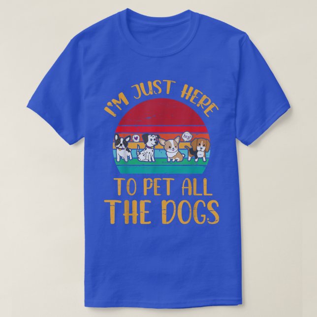 Camiseta Só estou aqui para deixar os cães felizes comigo P (Frente do Design)