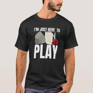 Camiseta Só estou aqui para jogar tesoura de papel de rock,