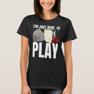 Camiseta Só estou aqui para jogar tesoura de papel de rock,