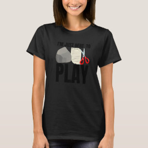 Camiseta Só estou aqui para jogar tesoura de papel de rock,