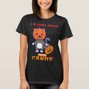 Camiseta Só estou aqui para o Gato Docinho e Bonito aqui pa