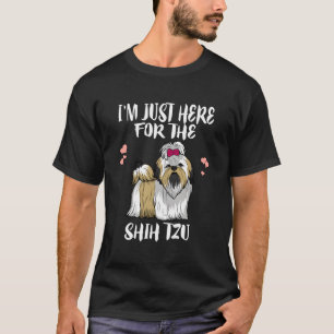 Camiseta Só Estou Aqui Para O Presente Do Cachorro Shih Tzu