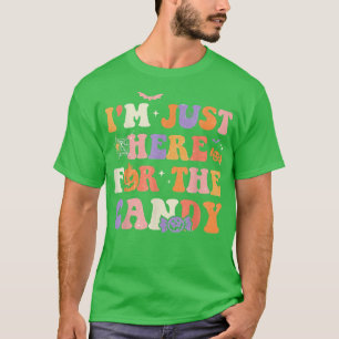 Camiseta Só estou aqui para o Retro da Groovy Halloween do 