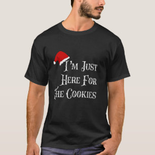 Camiseta Só estou aqui para os biscoitos Papais noeis engra
