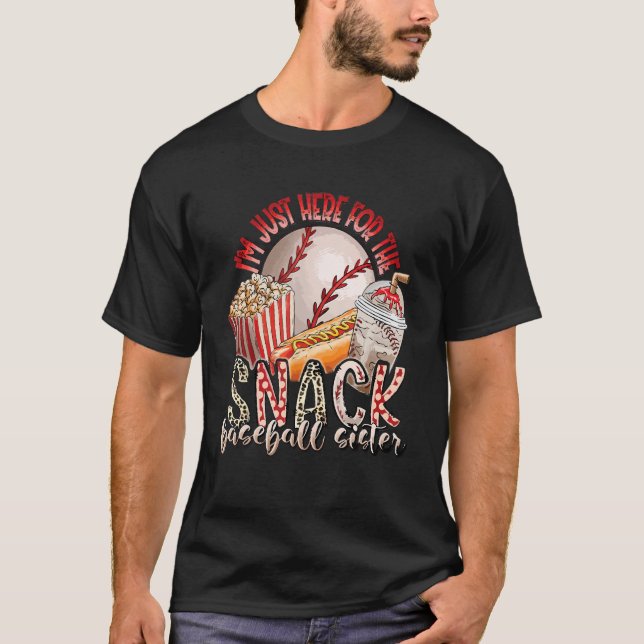 Camiseta Só estou aqui para os Snacks Irmã Beisebol (Frente)