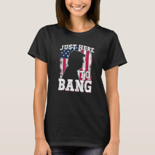 Camiseta Só estou aqui para pegar a bandeira americana de 4