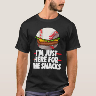 Camiseta Só estou aqui pelos Snacks e Burger Men Baseba