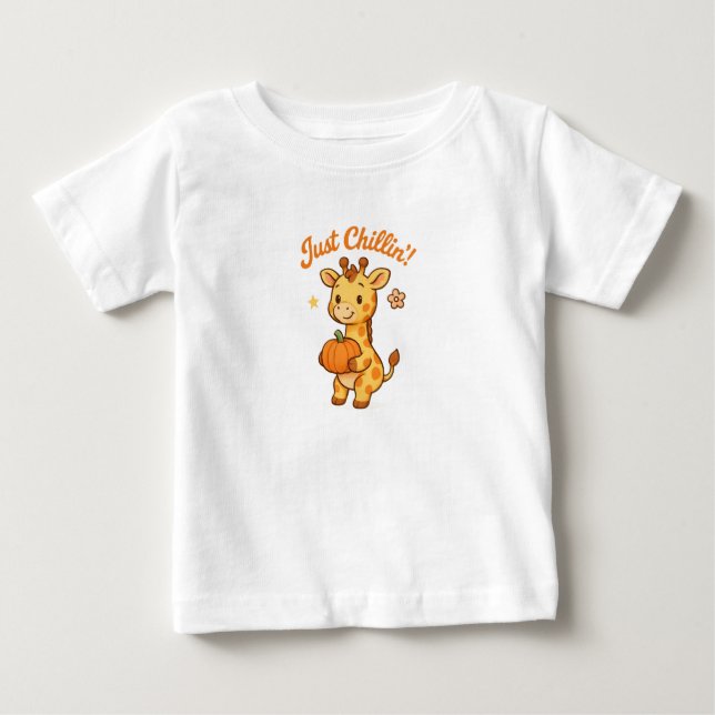 Camiseta Só estou mordendo a girafa com a abóbora - queda (Frente)