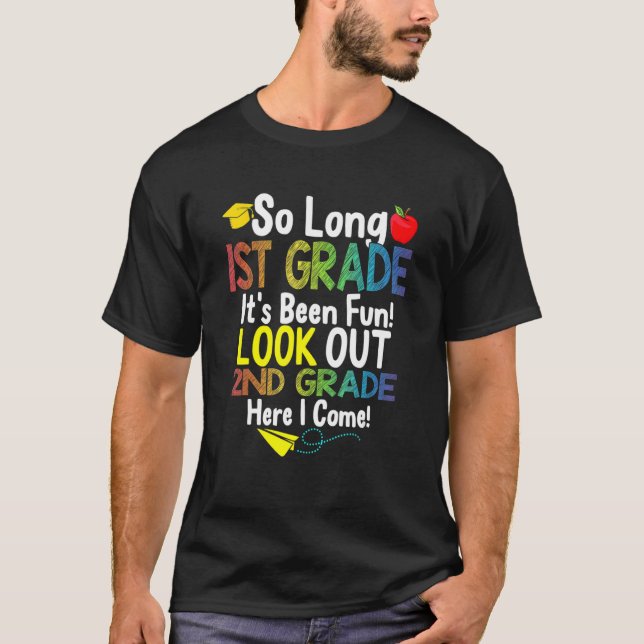 Camiseta So Long 1st Grade Look Out 2nd Grade Here I Come (Frente)