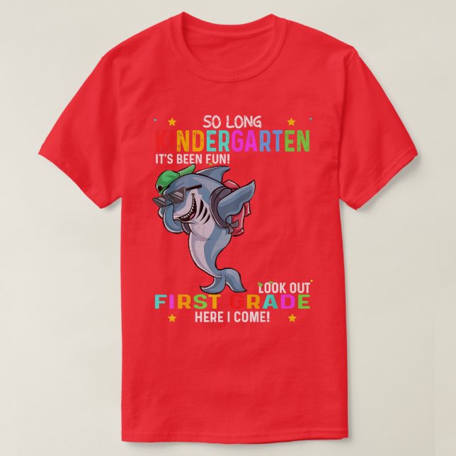 Camiseta So Long Kindergarten First Day 1st Grade Cool Shar (Frente do Design)
