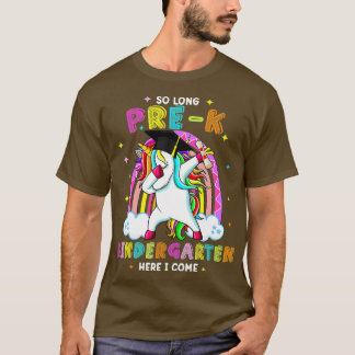 Camiseta So Long PreK Kindergarten Here I Come Unicorn Grad
