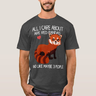 Camiseta só me importo com pandas vermelhas e talvez 3 p