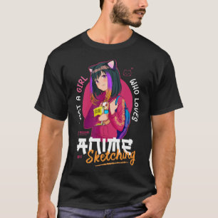 Camiseta Só Menina Adora Anime Desenhando Ramen Manga Otaku