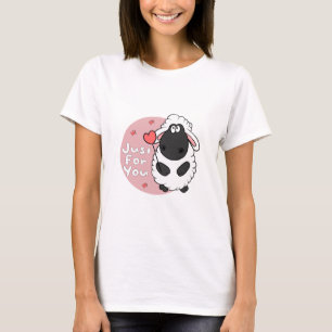 Camiseta Só para você, ovelhas engraçadas Kawaii seguram o 