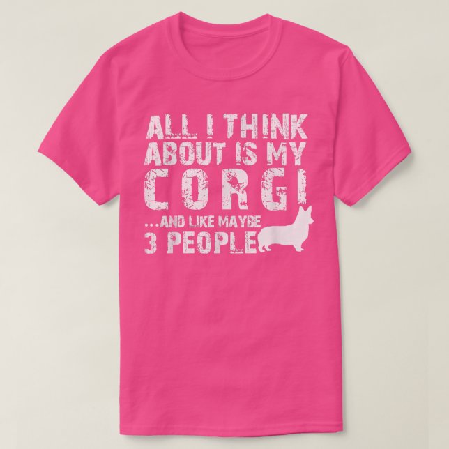 Camiseta Só penso em meu Corgi (Frente do Design)