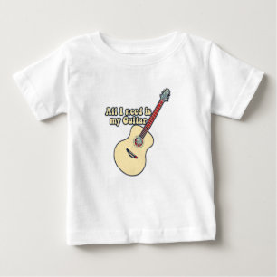 Camiseta Só preciso da minha guitarra. Palavras positivas. 