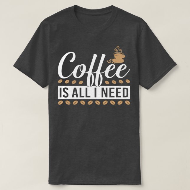 Camiseta só preciso de café 2 (Frente do Design)