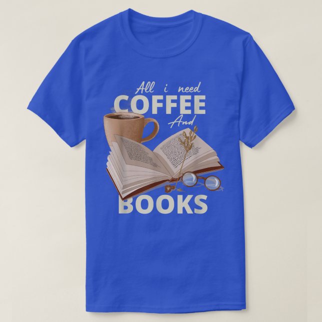 Camiseta Só preciso de café e livros (Frente do Design)