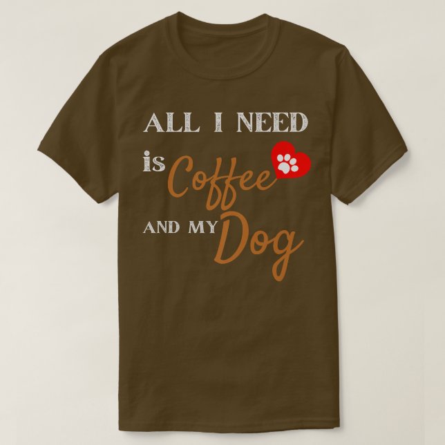 Camiseta Só Preciso De Café E Meu Cachorro Engraçado Natal (Frente do Design)