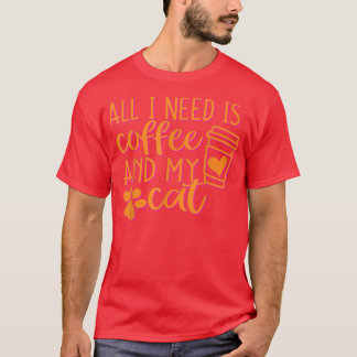 Camiseta Só preciso de café e meu gato