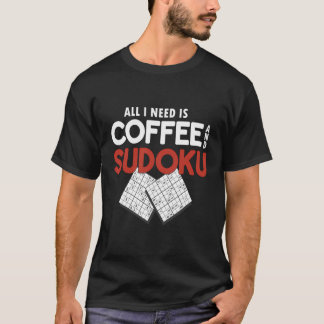 Camiseta Só Preciso De Café E Sudoku.