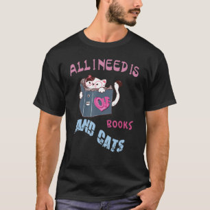 Camiseta Só Preciso De Gatos De Livros