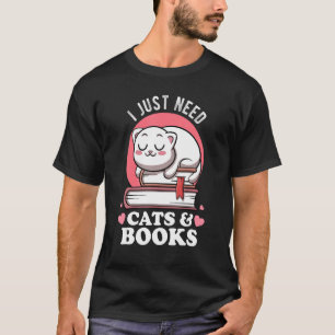 Camiseta Só Preciso De Gatos E Livros Do Clube Avid Readers