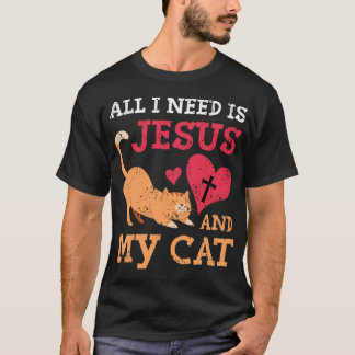Camiseta Só Preciso De Jesus E Meu Gatinho Gatinho Ch