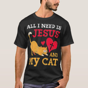 Camiseta Só Preciso De Jesus E Meu Gatinho Gatinho Ch