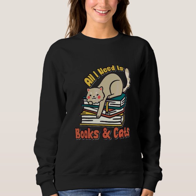 Camiseta Só Preciso De Livros E Gatos. (Frente)