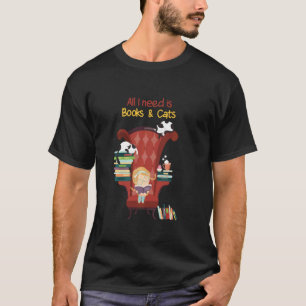 Camiseta Só Preciso De Livros E Gatos Roupa